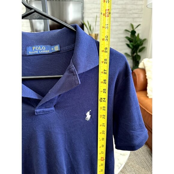 Polo Ralph Lauren Navy Custom-Fit Stretch-Mesh Polo Shirt Mens Size Medium - Picture 5 of 5